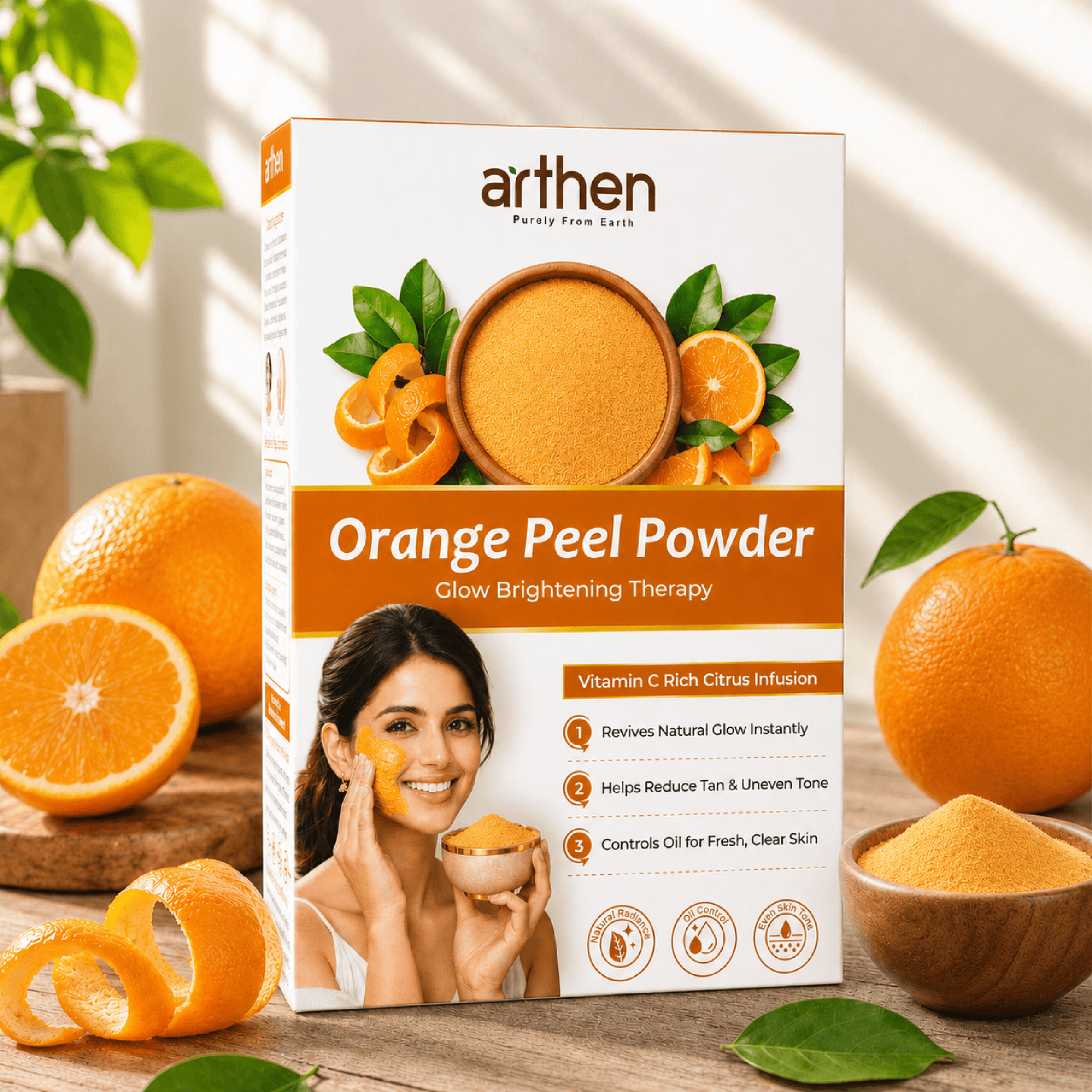 ARTHEN Orange Peel powder for face — vitamin C rich natural glow face pack 200g