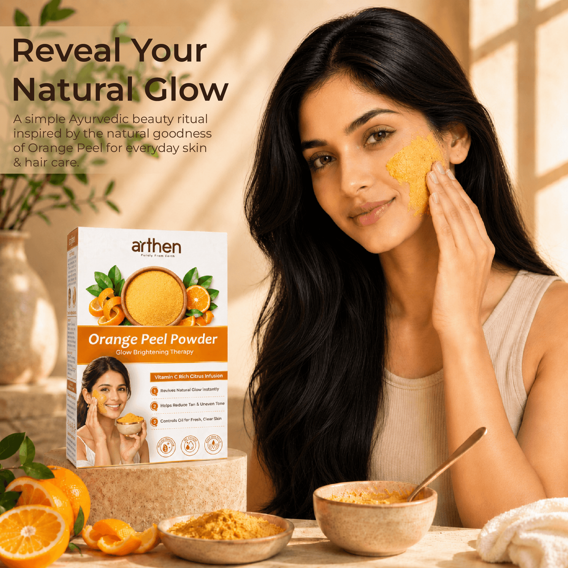 Orange peel powder benefits for skin — natural glow, tan removal and radiance
