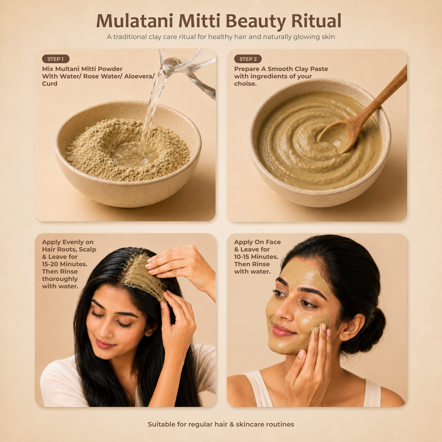 100% pure multani mitti — no chemicals, no preservatives, chemical-free face pack
