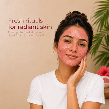 Hibiscus powder for skin glow — natural face mask for radiance