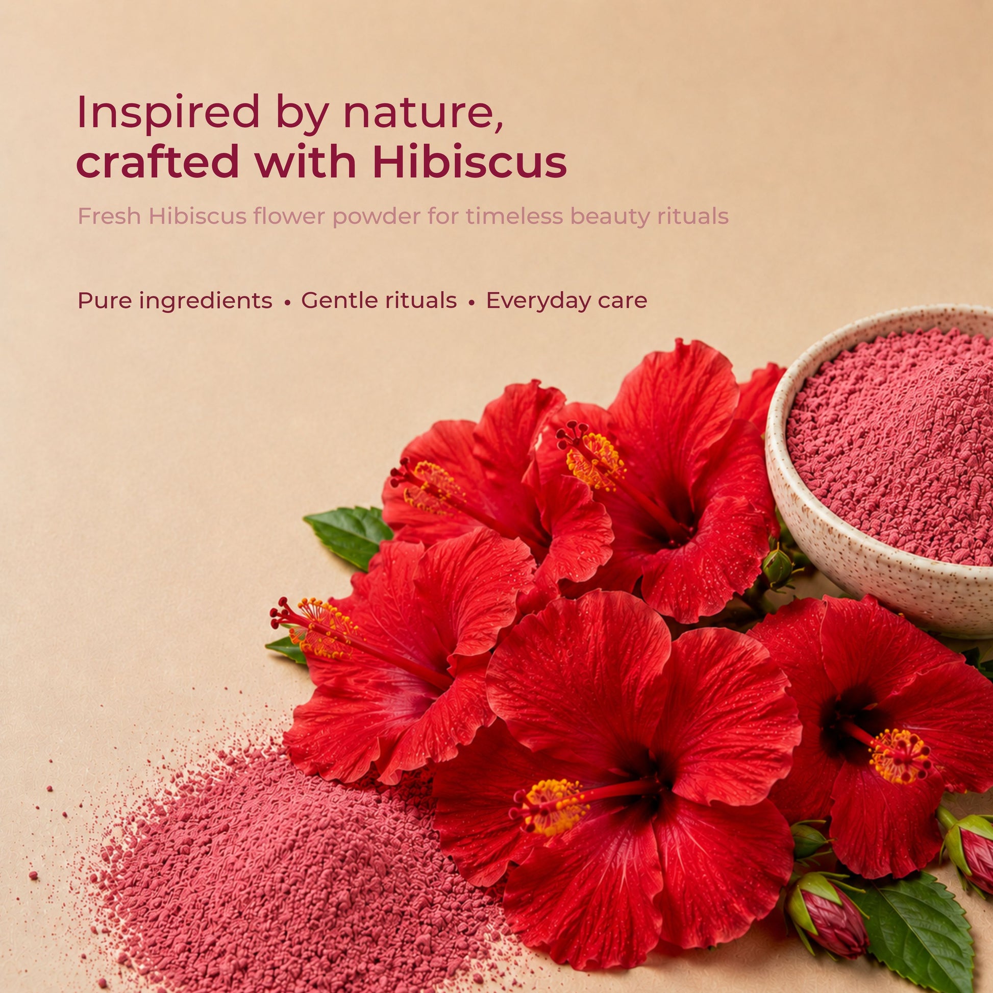 Hibiscus powder for soft shiny hair — natural conditioning treatment
