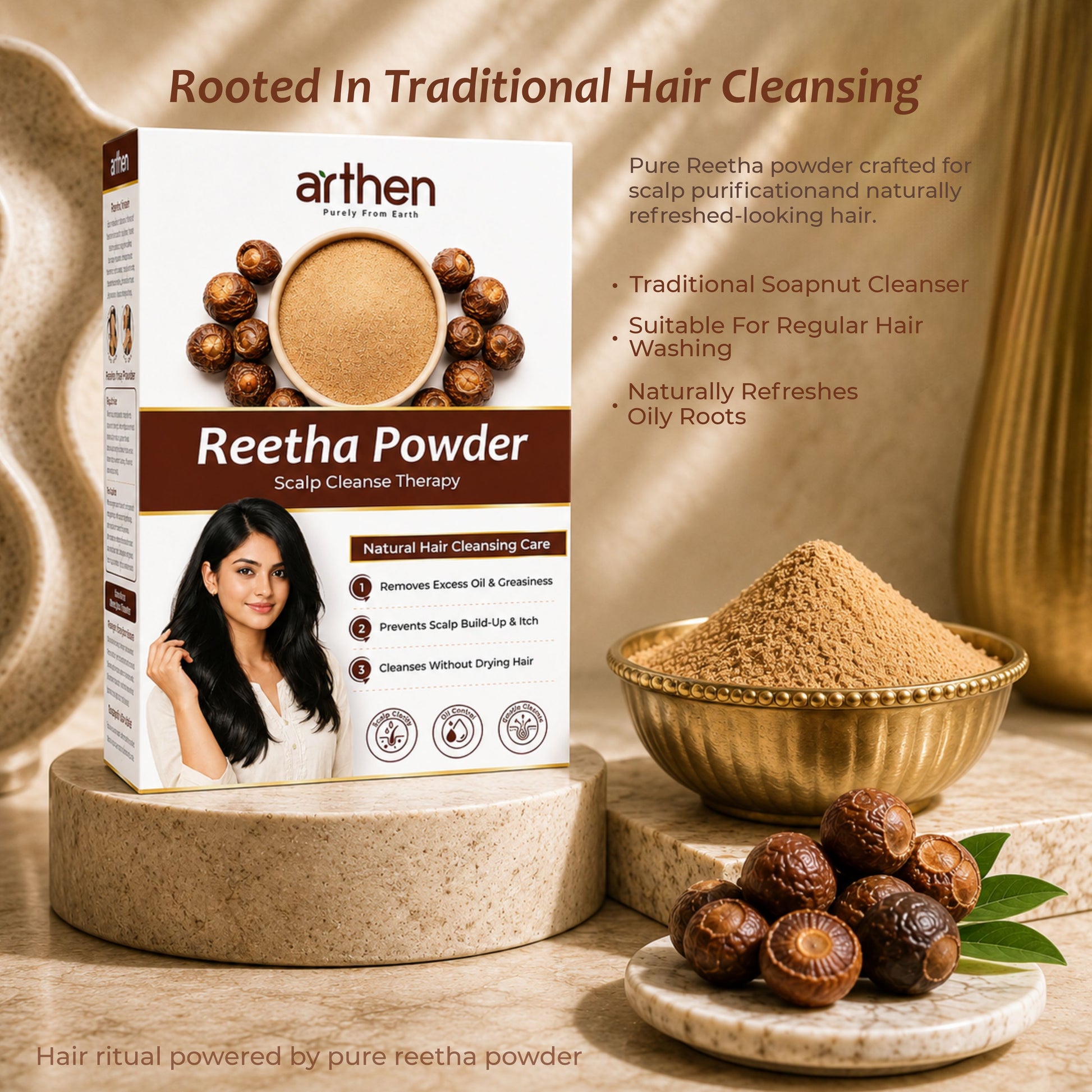 How to use reetha powder for hair wash — paste and application steps