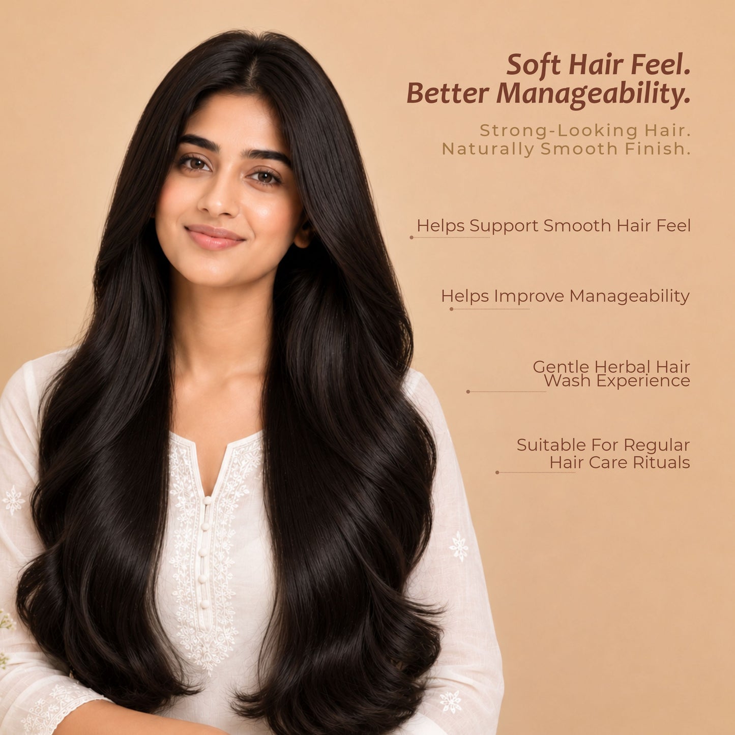 Shikakai powder texture — finely sieved Acacia concinna fruit for hair