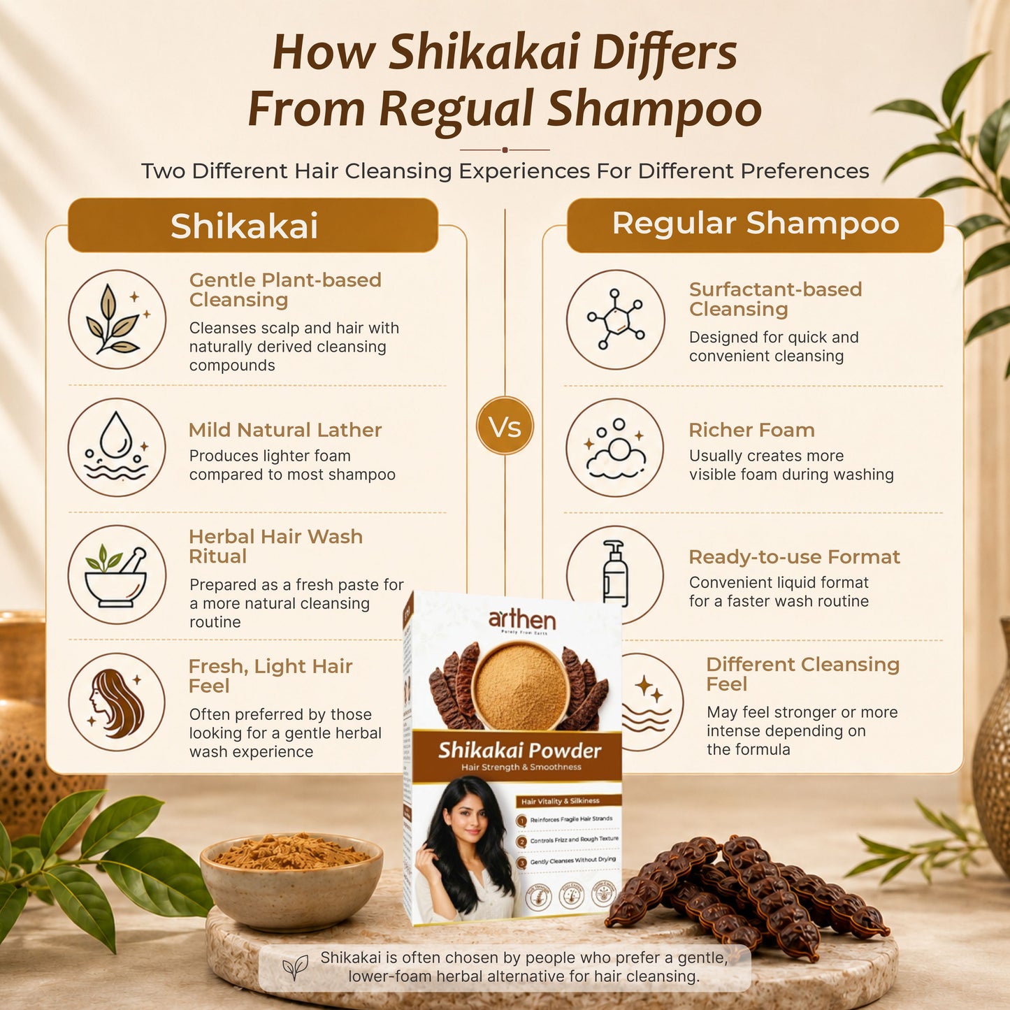Shikakai powder for soft smooth hair — natural conditioning wash