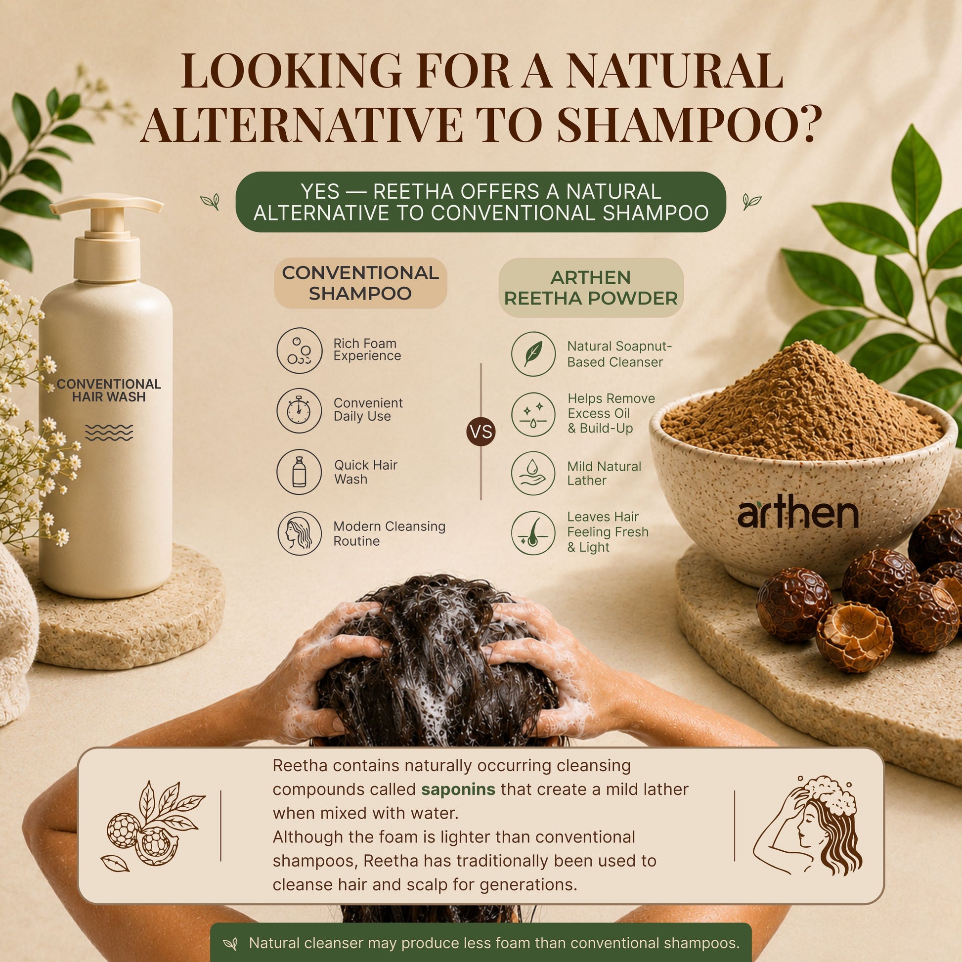 Reetha powder for oily scalp — removes excess oil without stripping
