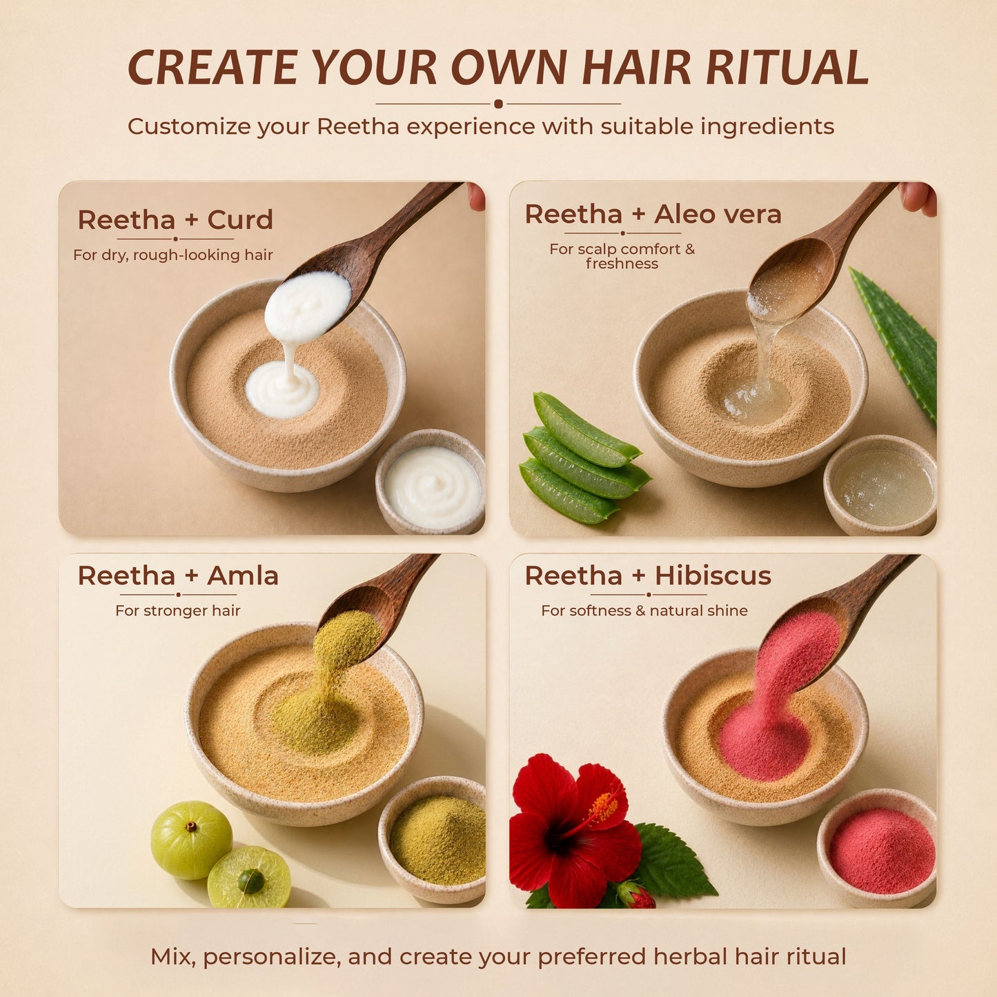 100% pure reetha powder — no sulphates, no SLS, no silicones