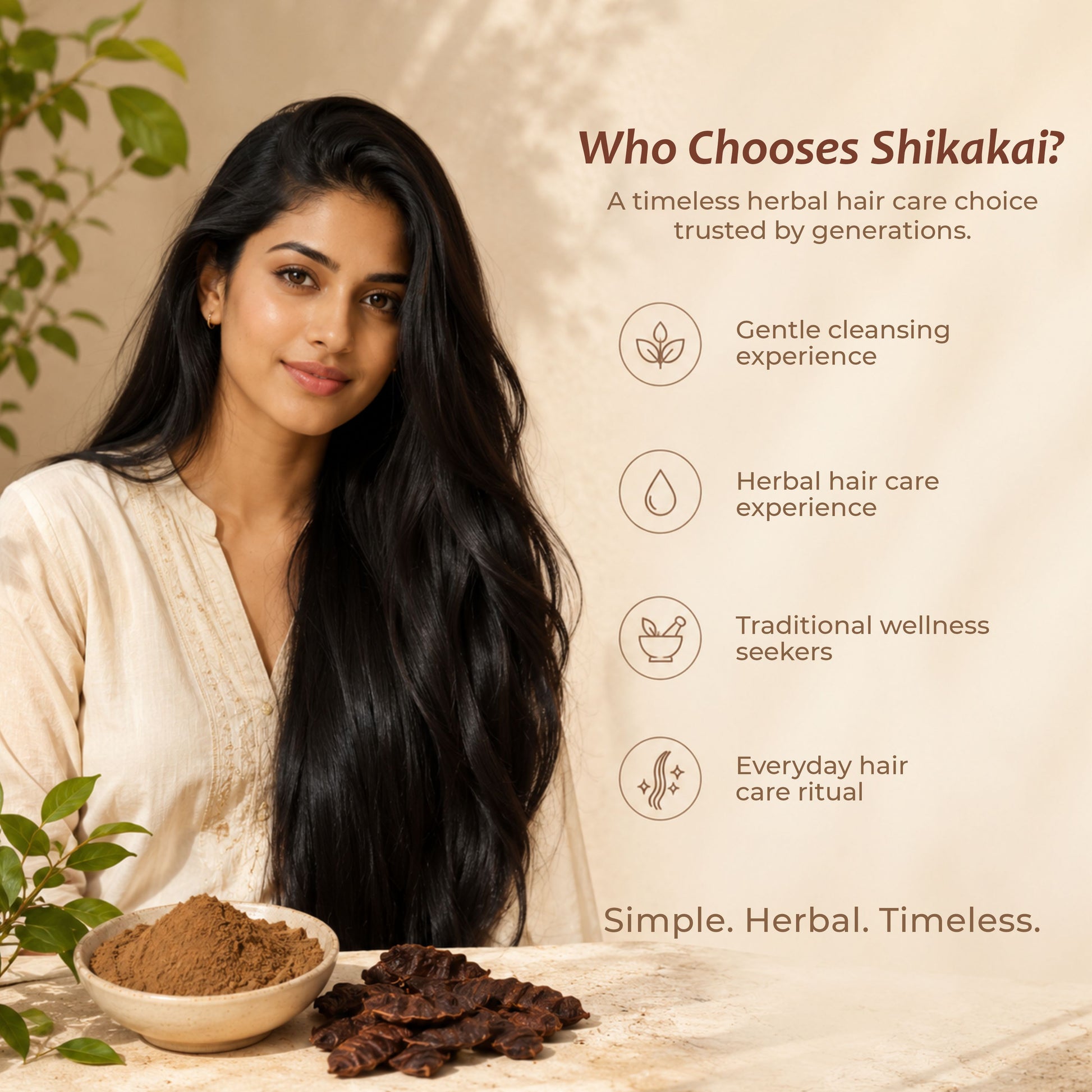 Shikakai powder for dry frizzy hair — gentle cleansing with conditioning