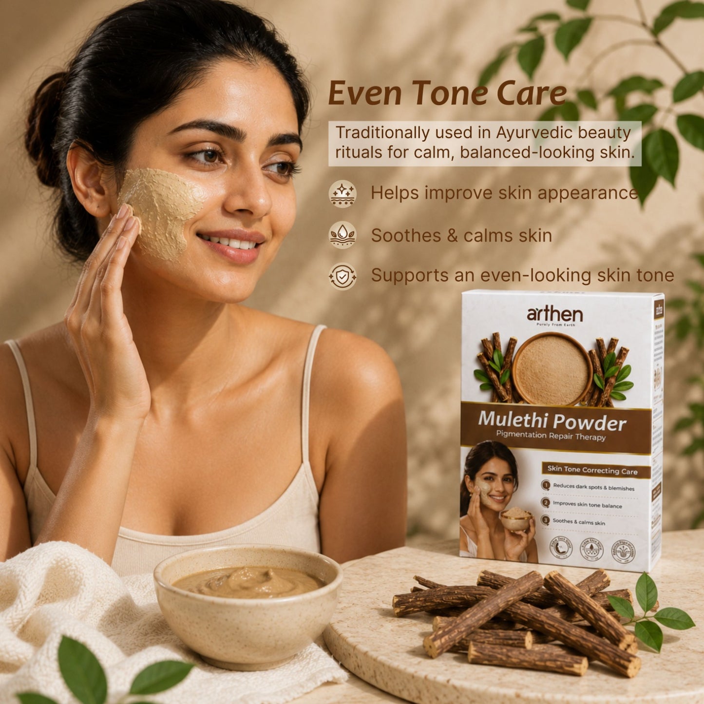 Mulethi powder benefits for skin — dark spot reduction and brightening