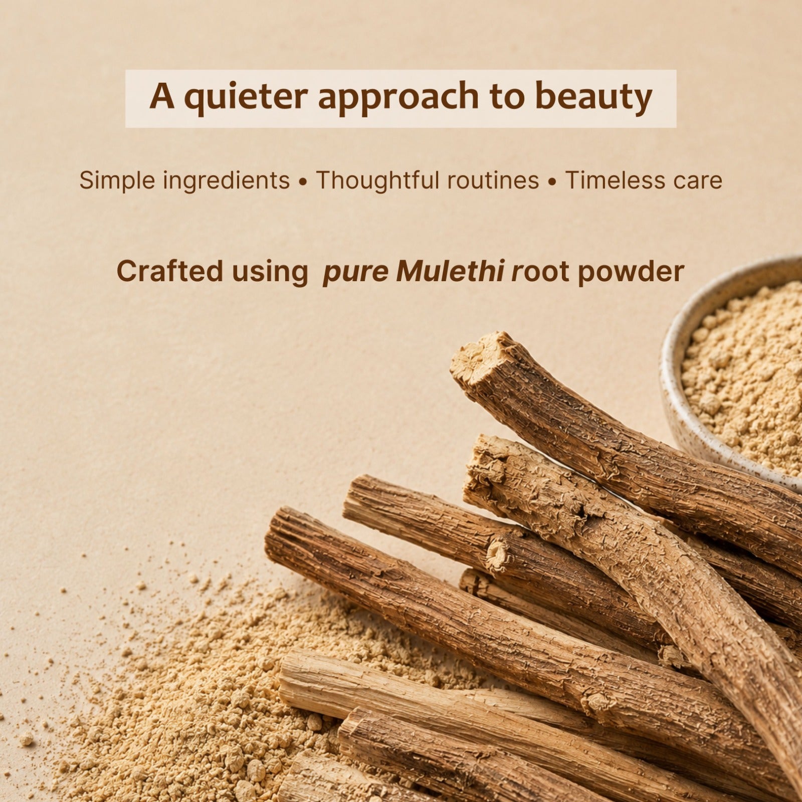 100% pure mulethi powder — no chemicals, natural skin brightening
