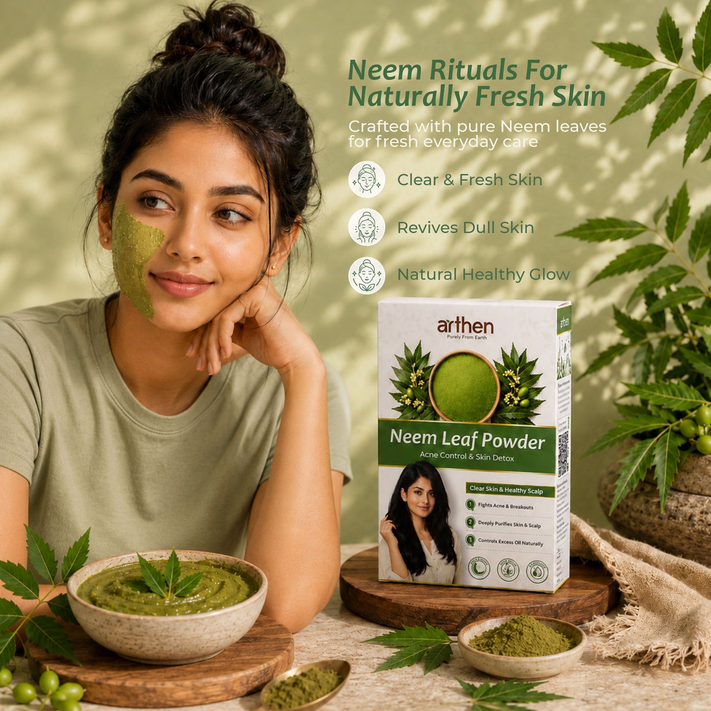 How to use neem powder for face and scalp — paste preparation steps