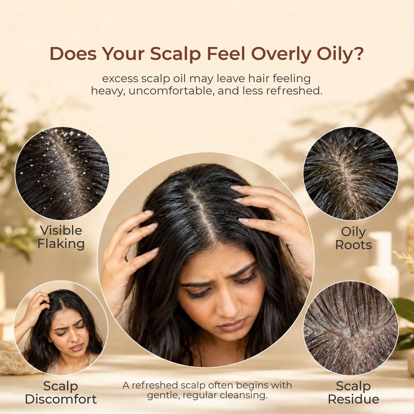 Oily scalp treatment at home — natural oil control herbal cleanser