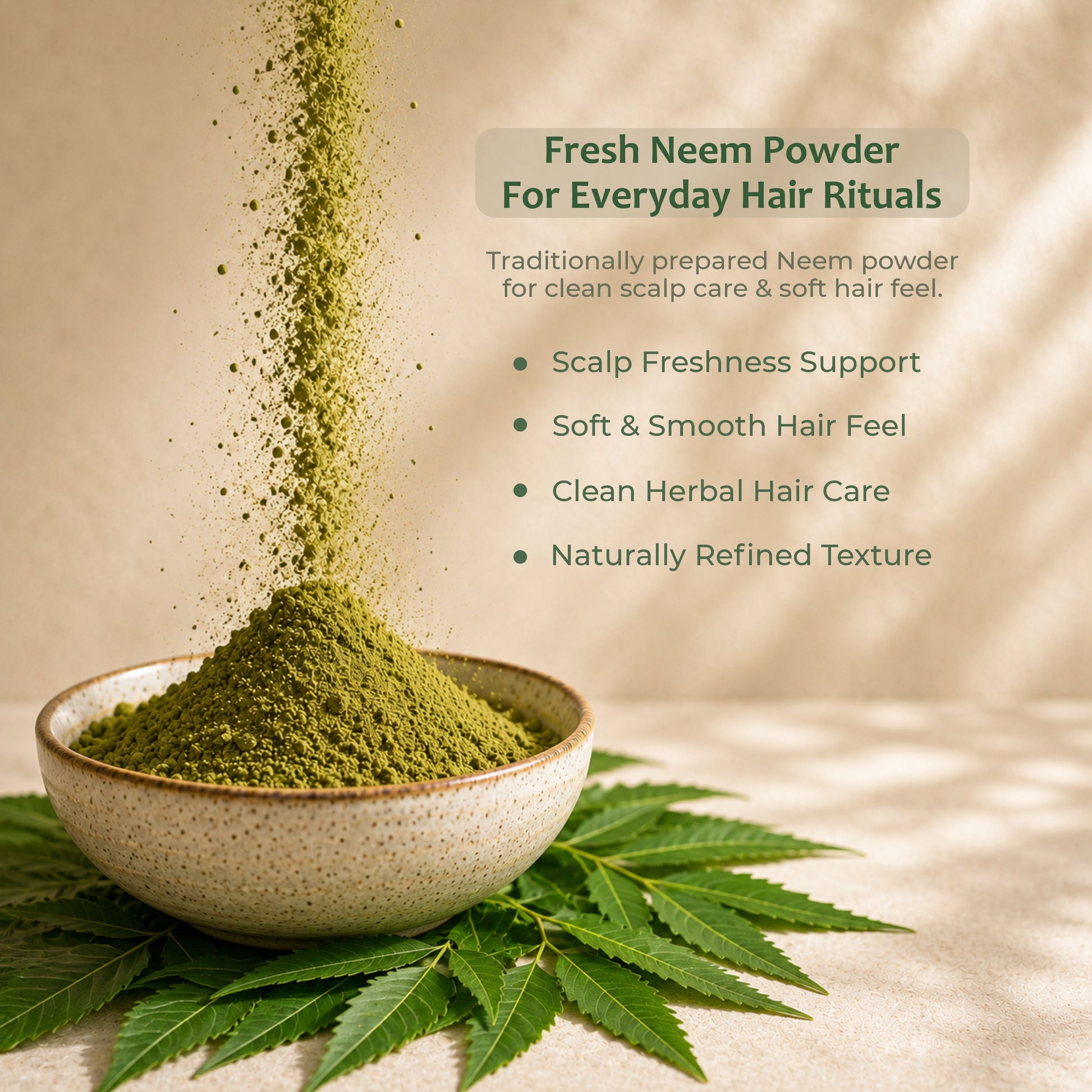 100% pure neem leaf powder — no chemicals, natural acne care