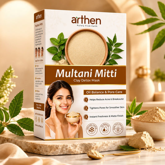 ARTHEN Multani Mitti face pack for oily skin — 100% pure fuller's earth powder 200g pack